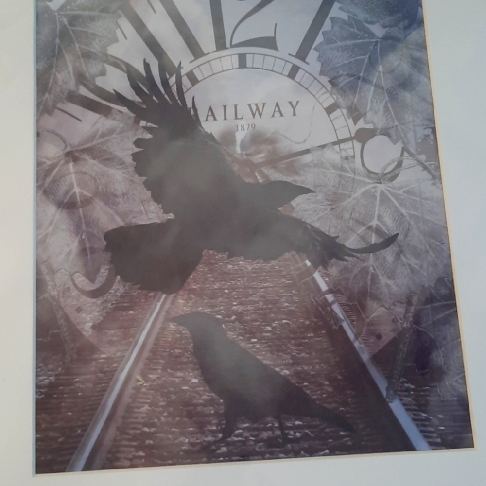 Matted artwork Ravens on the Railway